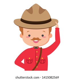 canadian mounted police happy canada day vector illustration