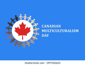 Canadian multiculturalism day . Different skin colour people circle concept .vector illustration as a poster, banner, template .