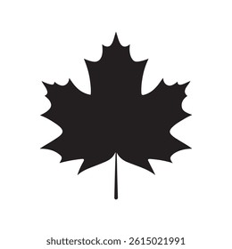 Canadian National Maple Leaf Solid Flat Vector Icon Isolated on White Background
