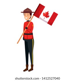 canadian officer ranger with flag character