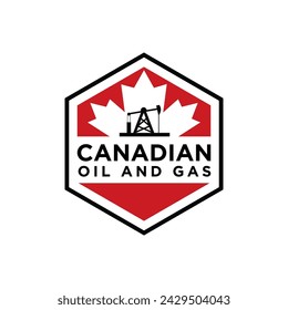 canadian oil gas logo design vector illustration