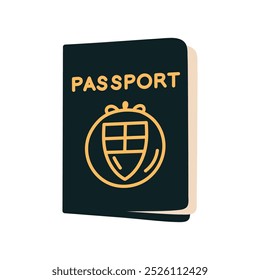 Pasaporte canadiense, documento de identidad, nacionalidad y ciudadanía, pase legal, pasaporte de Identificación de ciudadanía, documento en papel, portada de libro con Ilustración vectorial nacional del emblema canadiense.