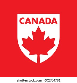 A Canadian patch featuring a maple leaf in vector format.