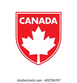 A Canadian patch featuring a maple leaf in vector format.