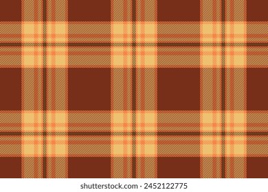 Kanadische Muster Textur Plaid, japanische Stoff Tartan Vektorgrafik. Geburtstag Textil nahtlose Hintergrund Check in rot und bernsteinfarben.