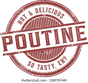 Canadian Poutine Fries Appetizer Menu Stamp