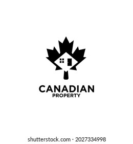 Canadian property real estate logo icon design vector