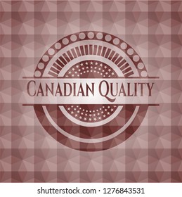 Canadian Quality red geometric badge. Seamless.