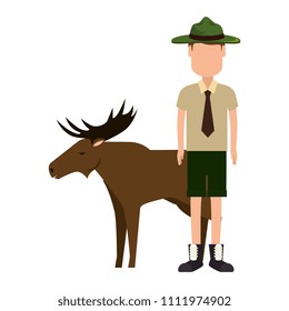 Canadian Ranger with elk