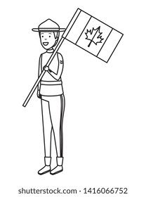 canadian ranger with flag character