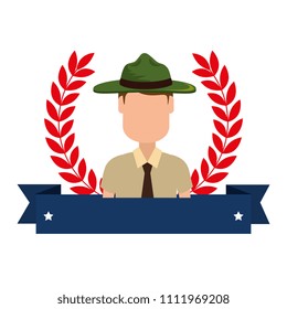 Canadian Ranger with ribbon frame avatar character