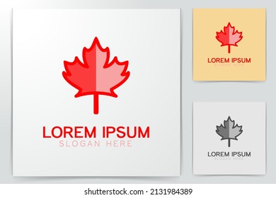 Canadian Red Maple Leaf Logo Designs Inspiration Isolated on White Background