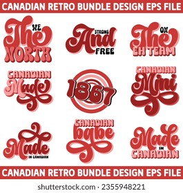Canadian Retro Design And Canadian SVG And Canadian Sublimation And Canadian Design EPS File Digital Download