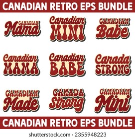 Canadian Retro Design And Canadian SVG And Canadian Sublimation And Canadian Design EPS File Digital Download