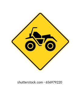 Canadian road warning sign: ATV crossing. This sign is used in Quebec.