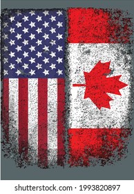 Canadian Roots American Grown Canada Usa Flag America Gift design vector illustration for use in design and print poster canvas