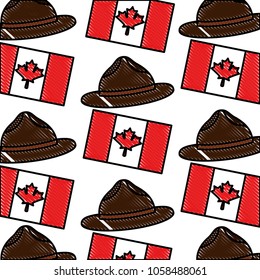 canadian sheriff hat and flag background