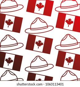 canadian sheriff hat and flag pattern