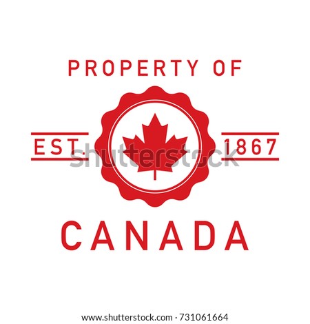 A Canadian shirt design in vector format featuring a classic maple leaf badge.
