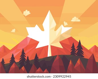 Canadian Symbol Background, Landscape, Scenery, Happy Canada Day, Vector Illustration