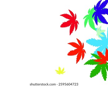 Canadian symbol maple red orange yellow dry autumn leaves.  Chaotic Confetti Pattern. Orange Leaf Design.