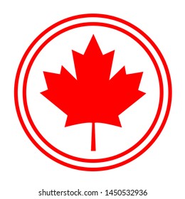 Canadian symbolism flag maple leaf abstract round logo symbol