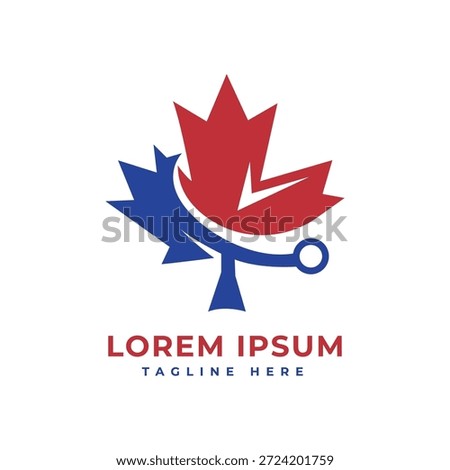 Canadian technology logo design modern minimal tech business maple leaf tech sign