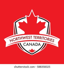 A Canadian territory crest in vector format featuring a large maple leaf and text that reads Northwest Territories.