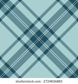 Fondo de patrón de textura canadiense, reavivamiento de tela sin costuras a cuadros. Vector textil de cuadros tartán en colores claros y cian.