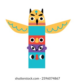 Canadian totem spirit handmade craft statue for education pole tourist attraction point.