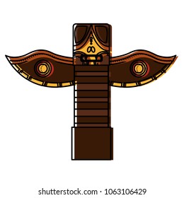 canadian totem wooden icon