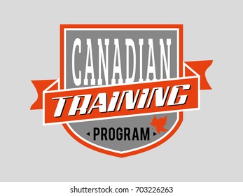 Canadian training program. University, academy, library, education, vector logo template