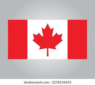 CANADIAN VECTOR EPS FLAG RED  White 