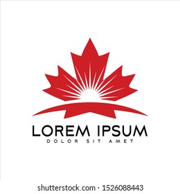 Canadian vector symbol, Maple leaf vector icon on a white background