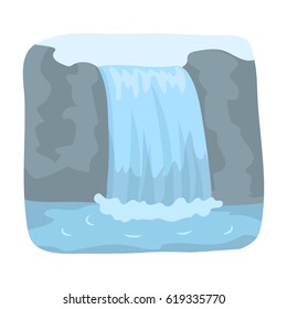Canadian waterfall. Canada single icon in cartoon style vector symbol stock illustration web.