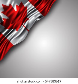 canadian waving silky flag isolated on gray background, can be used in many topic like national day,canada independence day and any national and international events