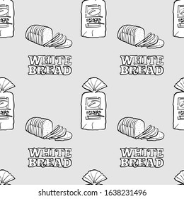 Canadian White seamless pattern greyscale drawing. Useable for wallpaper or any sized decoration. Handdrawn Vector Illustration