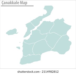 ilustración de mapa canakkale ciudad vector de turquía