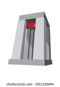 Canakkale memorial monument vector drawing