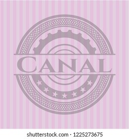 Canal badge with pink background