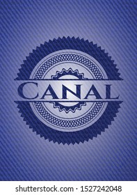 Canal with denim texture. Vector Illustration. Detailed.