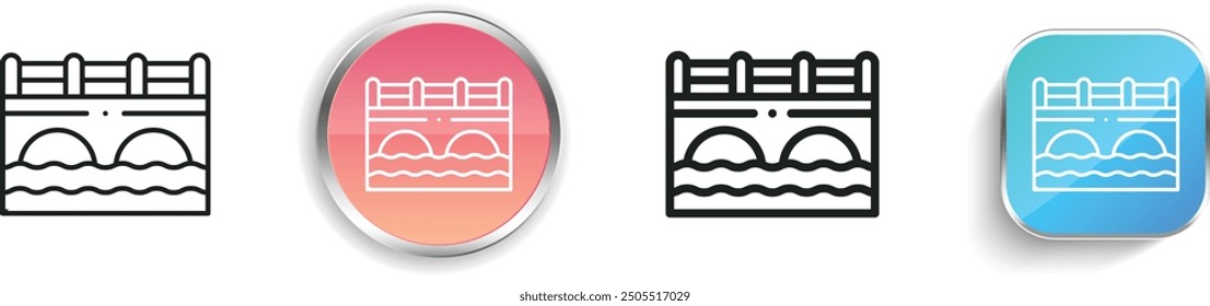 canal icon. Thin Linear, Regular and Button Style Design Isolated On White Background