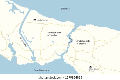 Canal Istanbul of Turkey Vector