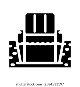 canal system industry glyph icon vector. canal system industry sign. isolated symbol illustration