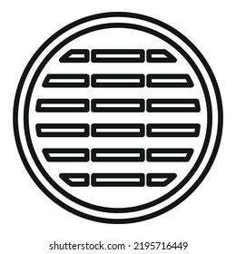 Canalization manhole icon outline vector. City road. Metal steel