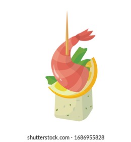 Canape of appetizer vector icon.Cartoon vector icon isolated on white background canape of appetizer.