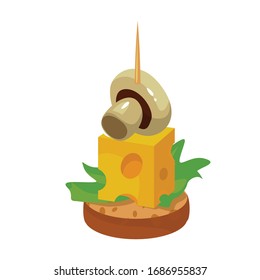 Canape of appetizer vector icon.Cartoon vector icon isolated on white background canape of appetizer.