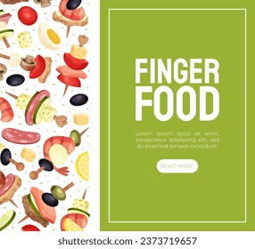 Canape and Finger Food Banner Design Vector Template