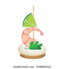 Canape and food cartoon vector icon.Cartoon vector illustration food and appetizer. Isolated illustration of canape and appetizer icon on white background.