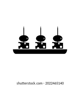 Canape icon, appetizer logo isolated on a white background